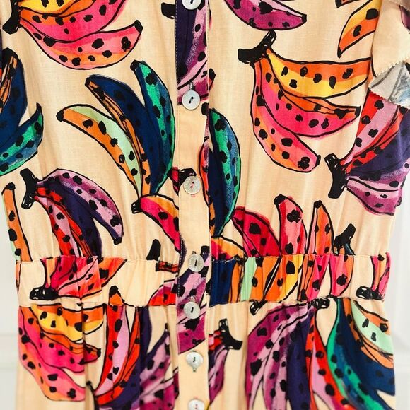 FARM Rio Pink Cream Ruffled Mandarin Collar Jumpsuit - Picture 8 of 12